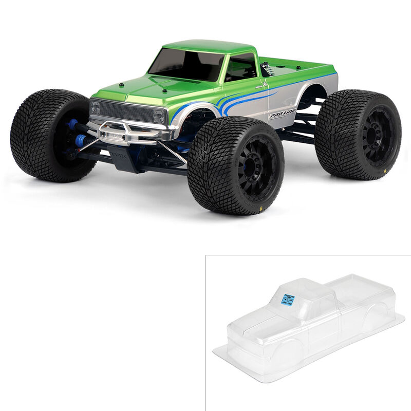 Proline 1/8 1972 Chevy C-10 Long Bed Clear Body Monster Truck Gr